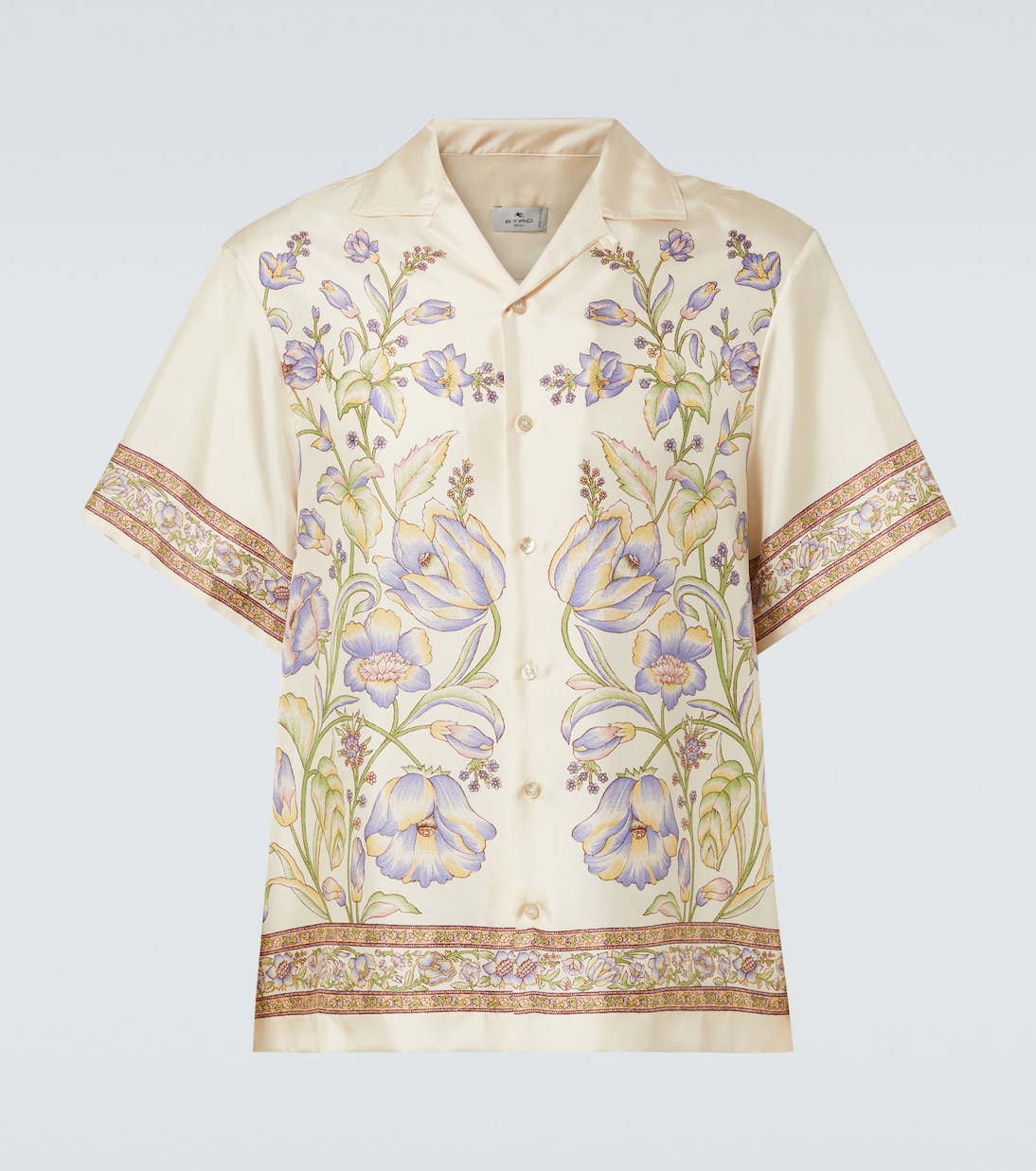 

Рубашка для боулинга из шелка с узором пейсли Etro, Print On White Base