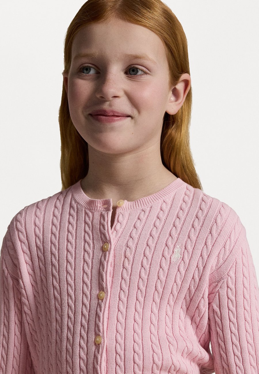 Кардиган Polo Ralph Lauren MINI-CABLE COTTON CARDIGAN 7-14Y, Hint Of Pink/Pink — фото 4