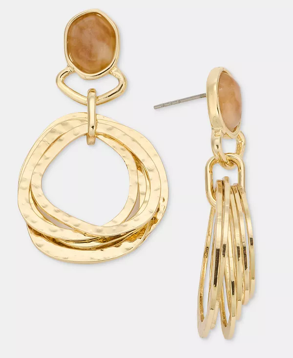 

Серьги-Подвески с кольцом из камня и кованого металла, эксклюзивно в Macy's Style & Co, brown