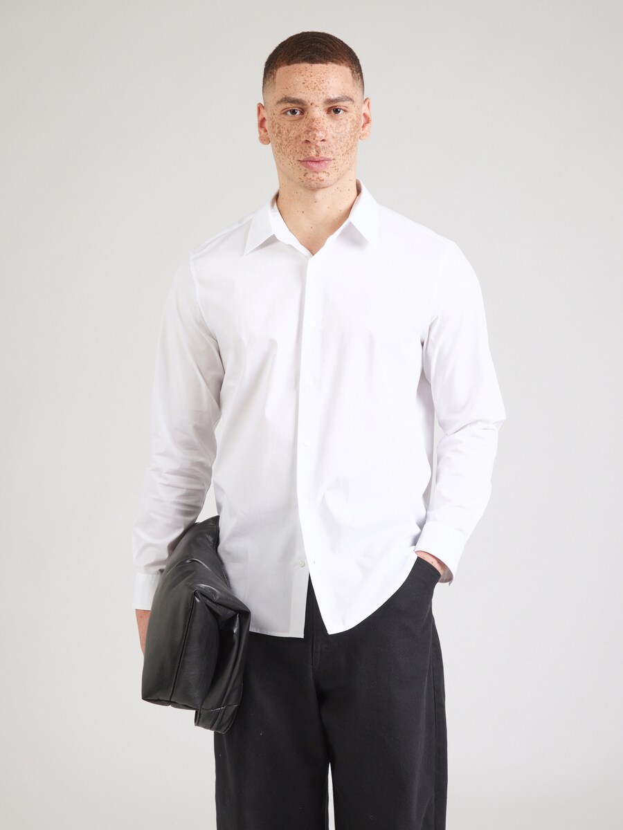 Рубашка на пуговицах классического кроя Calvin Klein, White — фото 2