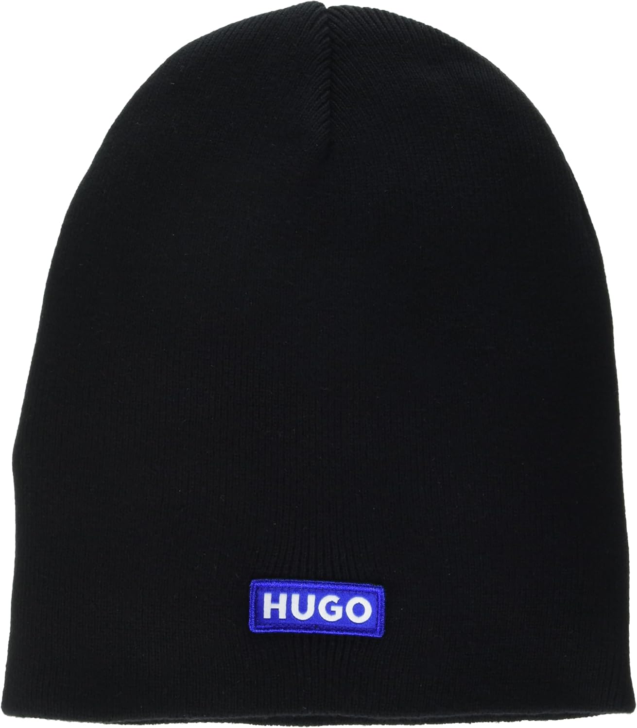 

Мужская синяя вязаная шапка HUGO с нашивками, Black Currant