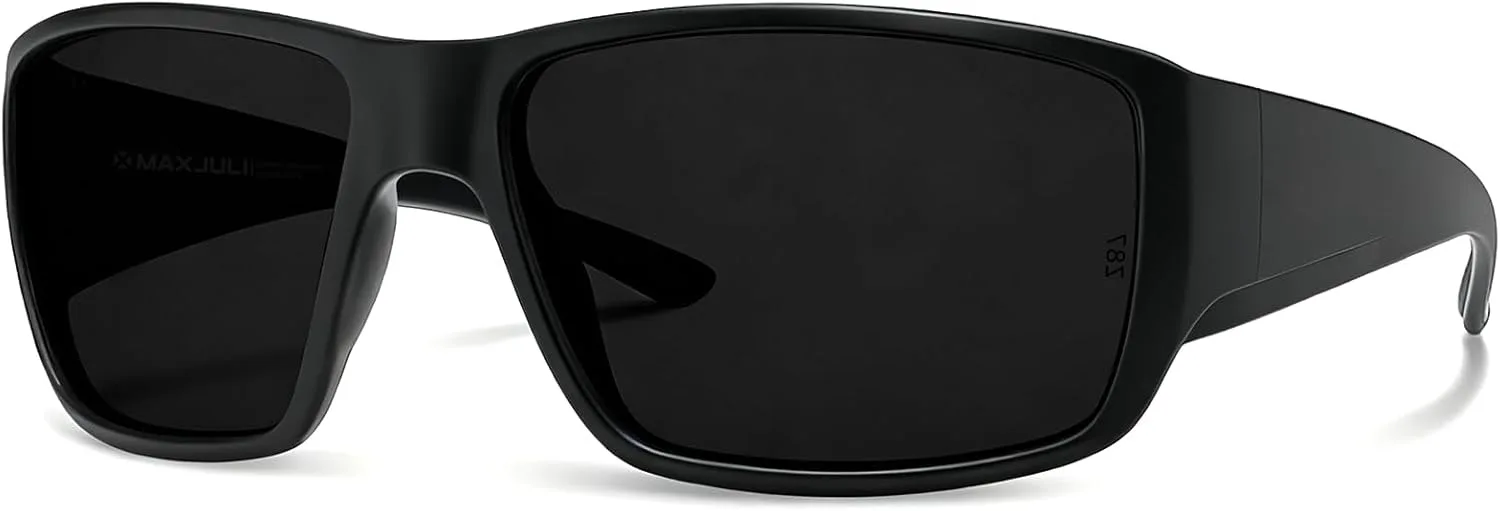 

Солнцезащитные очки MAXJULI XL Z87 для мужчин с большой широкой головой, сверхлегкие, из материала TR90, с защитой от УФ-излучения UV400, модель Z8245, Black/Grey