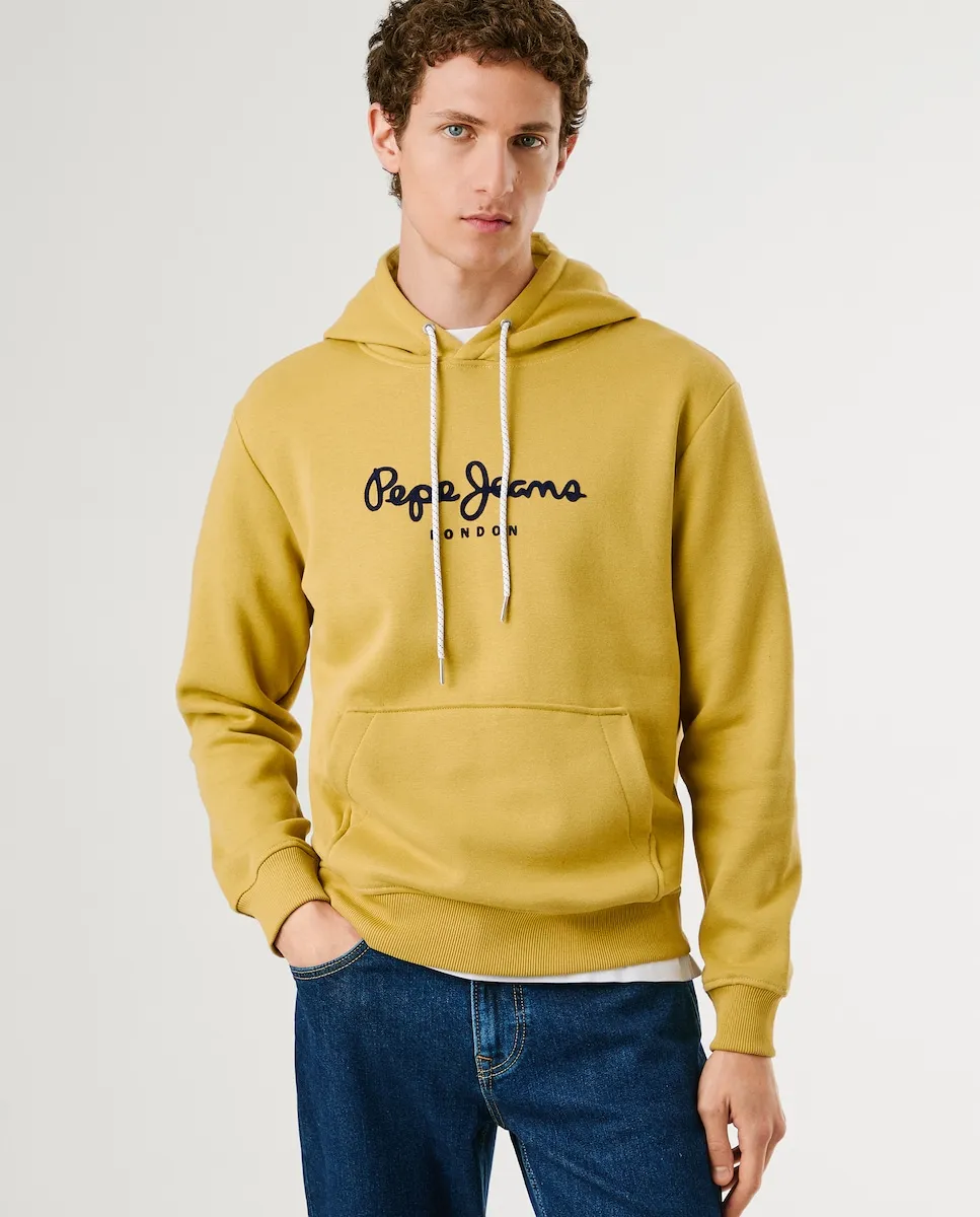 

Мужская толстовка с регулируемым капюшоном и принтом логотипа Pepe Jeans, желтый