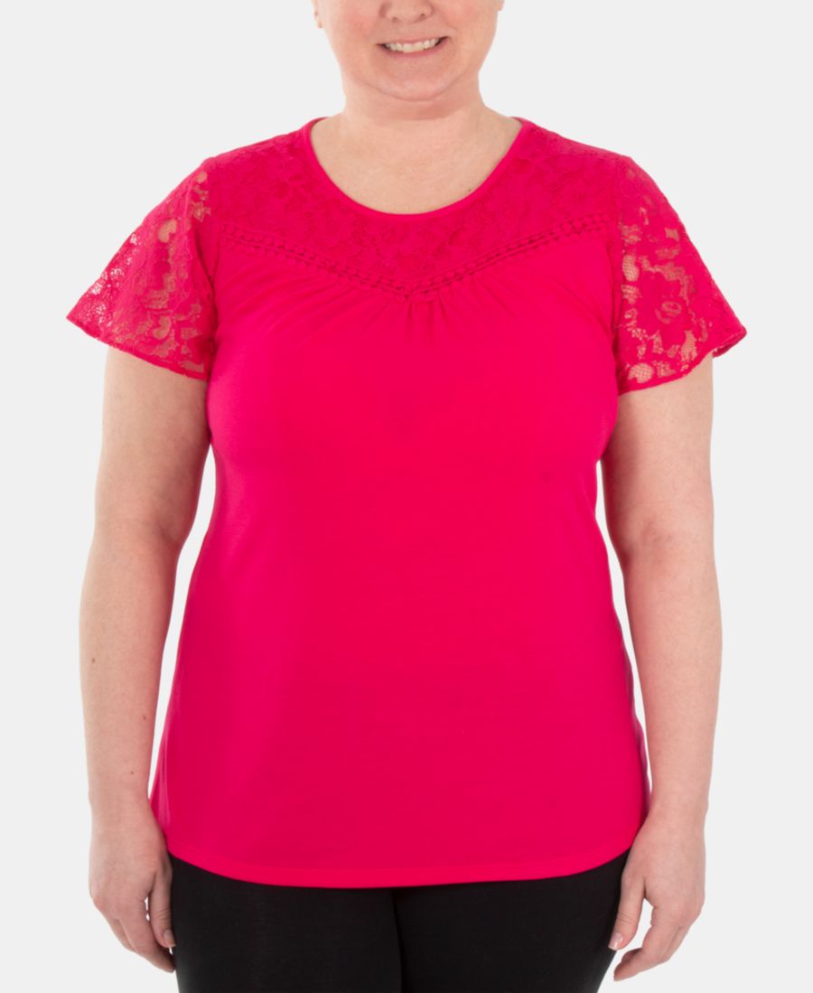 

Топ с кружевной отделкой NY Collection, Rose Mariajose