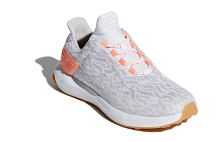 Детские кеды Детские низкие белые/серые/розовые Adidas — фото 3