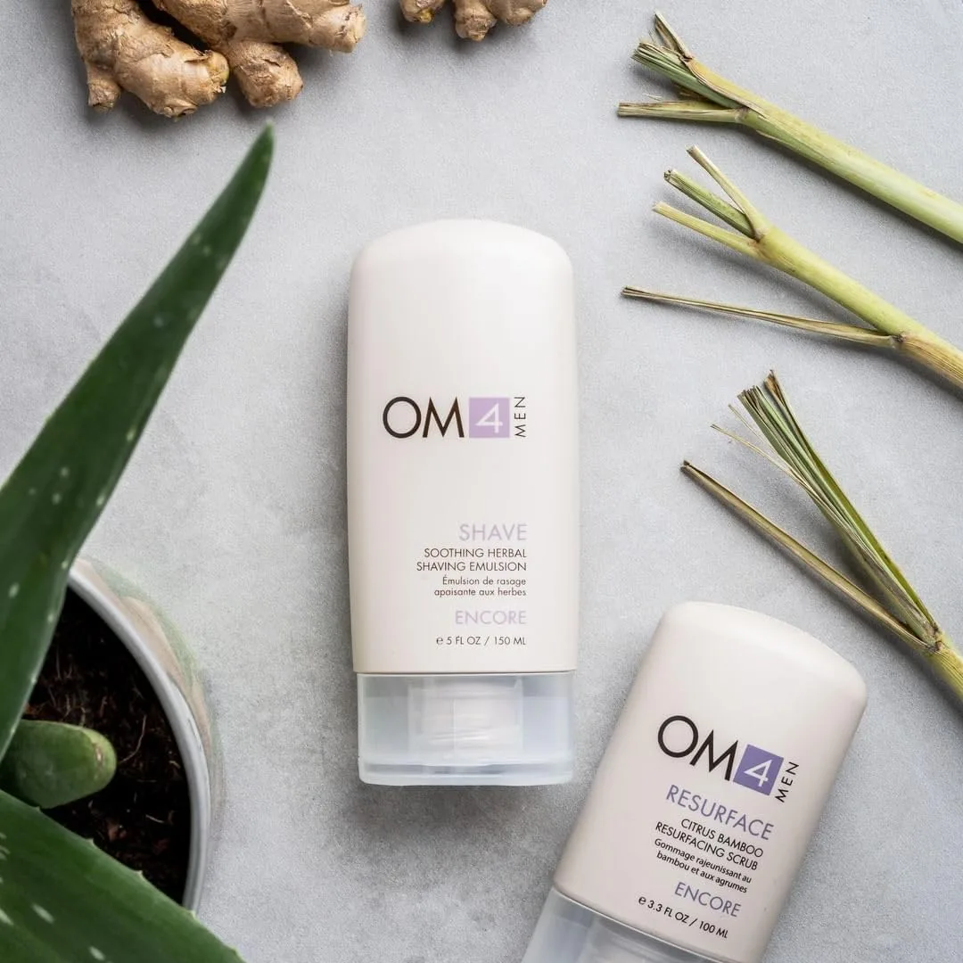 Organic Male OM4 Shave: успокаивающая травяная эмульсия для бритья - прешейв-масло, крем для бритья и увлажняющая маска 3 в 1 — фото 4