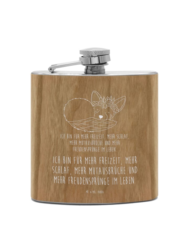 

Mr. & Mrs. Panda Фляжка с изображением пустынной лисы, цветов и надписью коричневого цвета