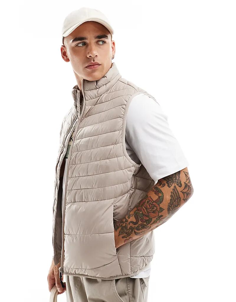 

Упаковываемый утепленный жилет в оттенке «белый» Jack & Jones