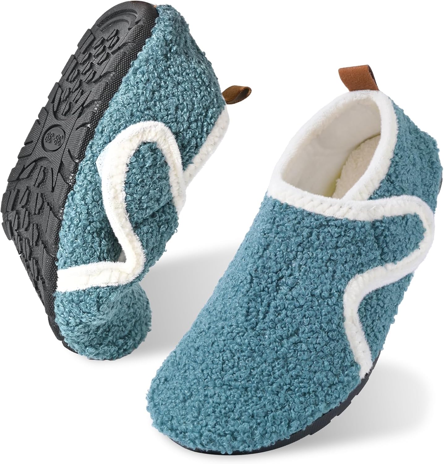 

Домашние тапочки для женщин и мужчин, регулируемые уютные теплые носки-ботинки, мягкие противоскользящие тапочки с резиновой подошвой для дома и улицы Jieertop, синий