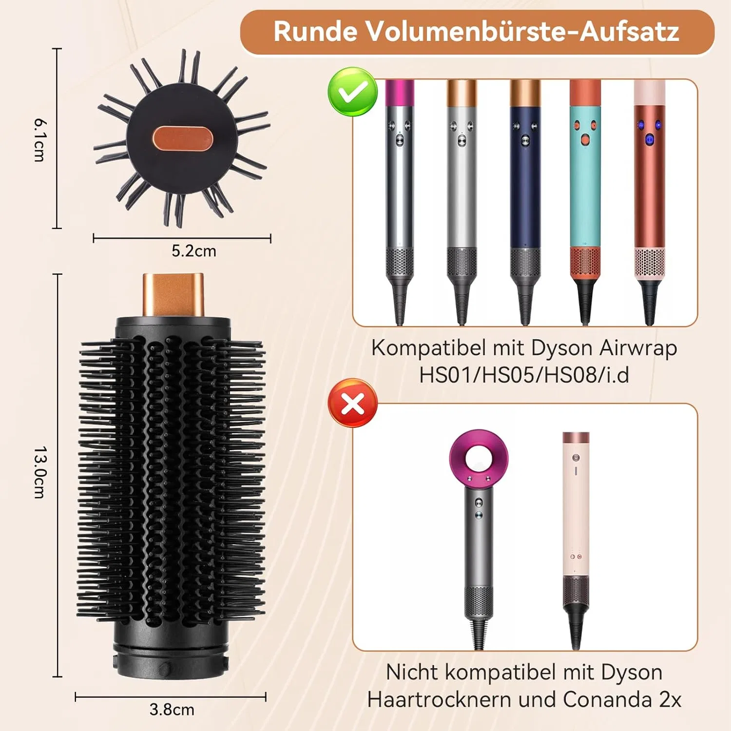 Круглая щетка для укладки «Airwrap» от Dyson Fenkabs, Ceramic Pink — фото 2