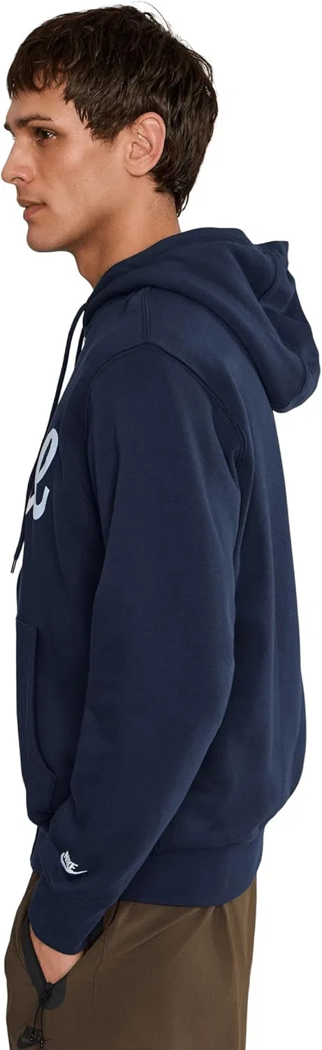 Толстовка на молнии Nike Sportswear Club, флис, Obsidian/Obsidian/White — фото 3