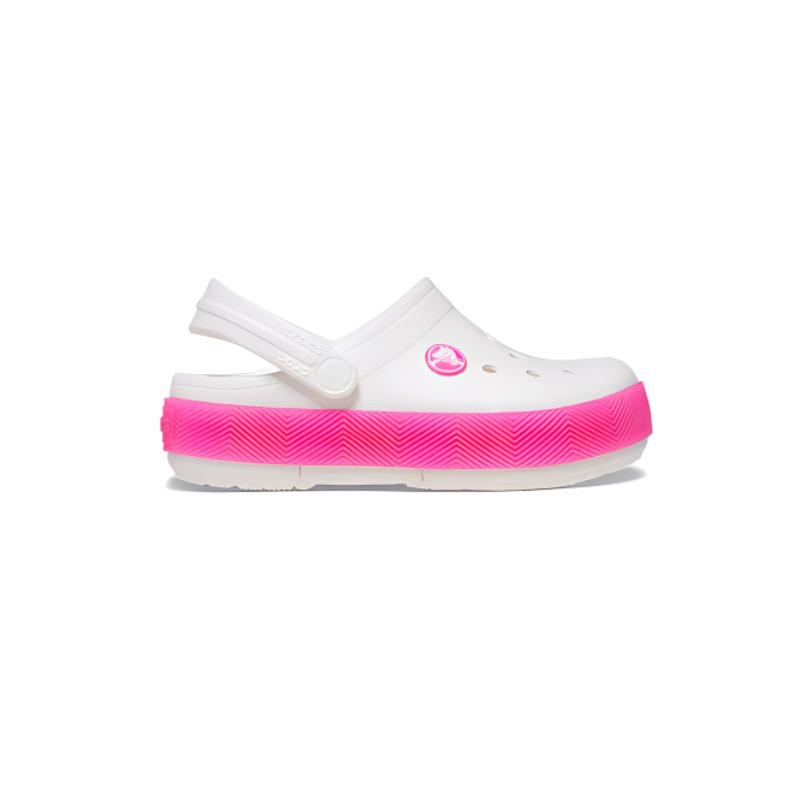 Детские сандалии Clogs противоскользящие износостойкие White Pink Kids' Crocs, White/Spicy Pink — фото 2