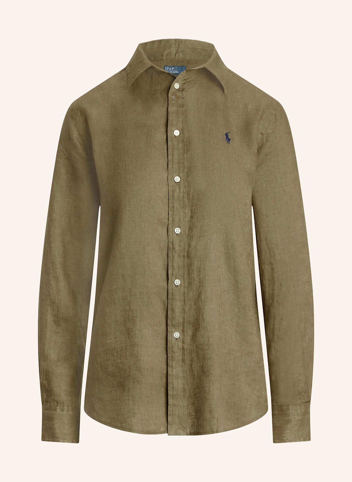 

Льняная блузка-рубашка Polo Ralph Lauren, хаки