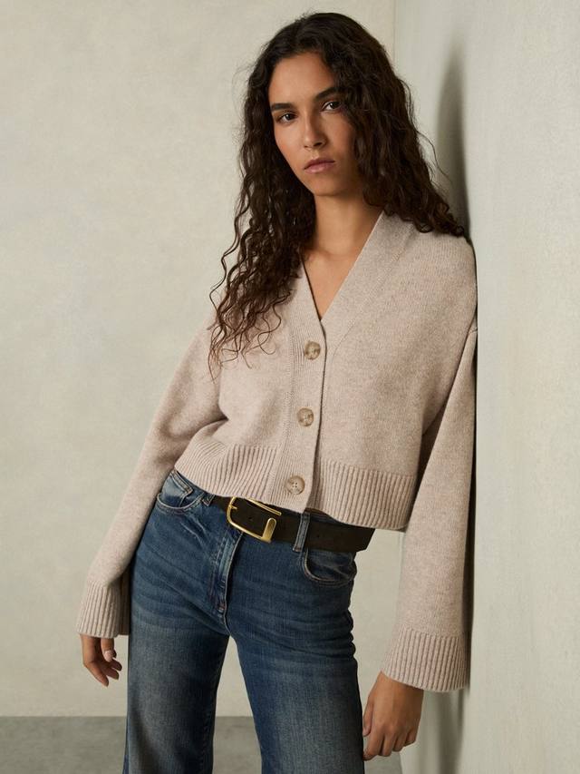 

Богатый шерстяной кардиган rixy Reiss, цвет Oatmeal