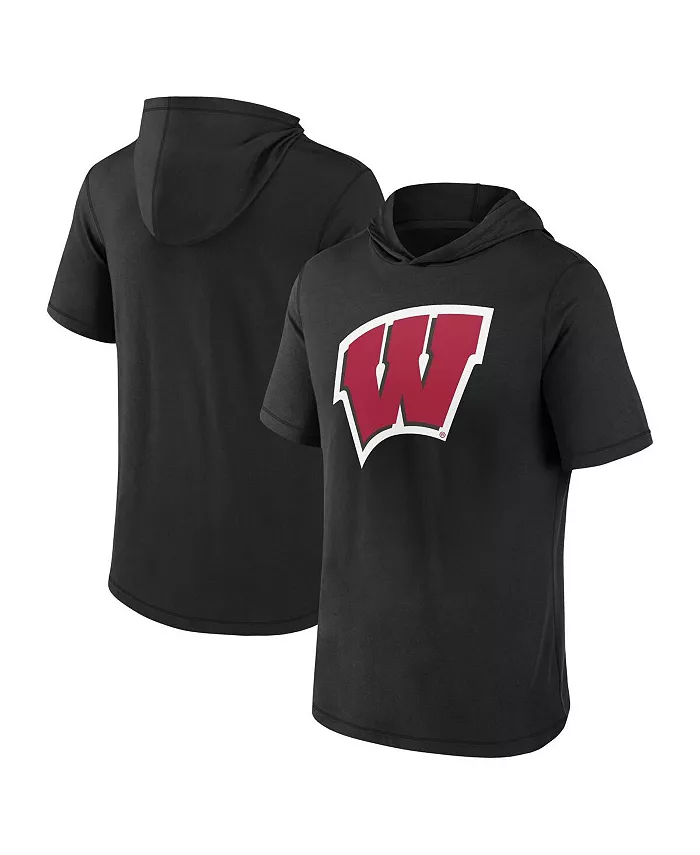 

Мужская черная толстовка с основным логотипом Wisconsin Badgers Fanatics