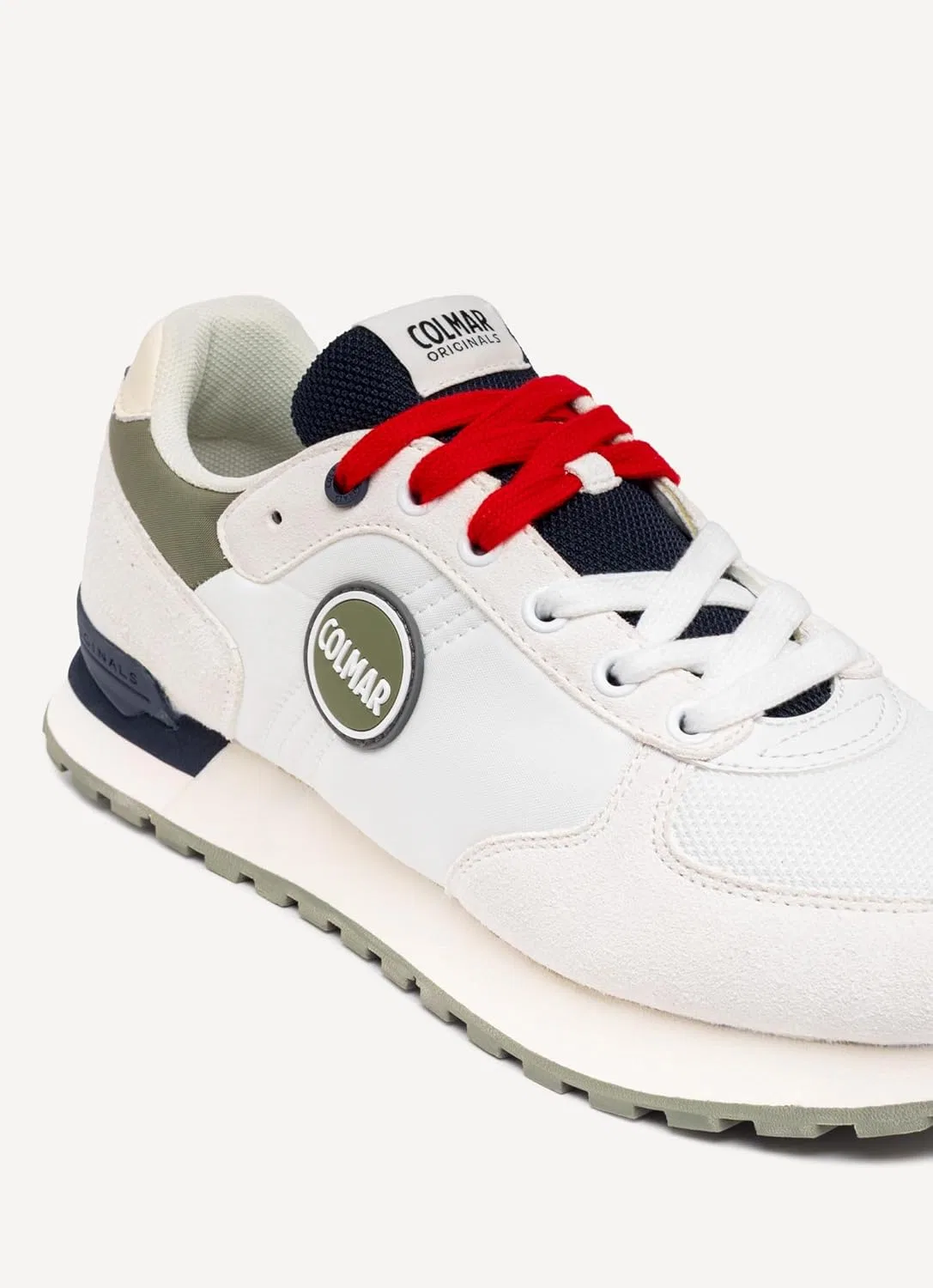 Мужские низкие кроссовки COLMAR Travis Authentic, White Military Green Navy — фото 2