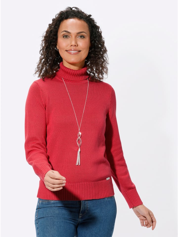 

WITT WEIDEN Кораллово-красный свитер с высоким воротником