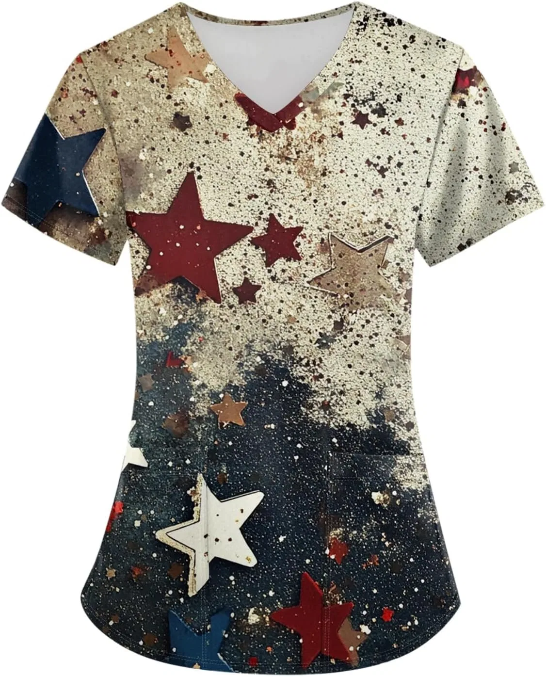 Футболка женская с американским флагом, 1-red, размерная линейка S-5XL