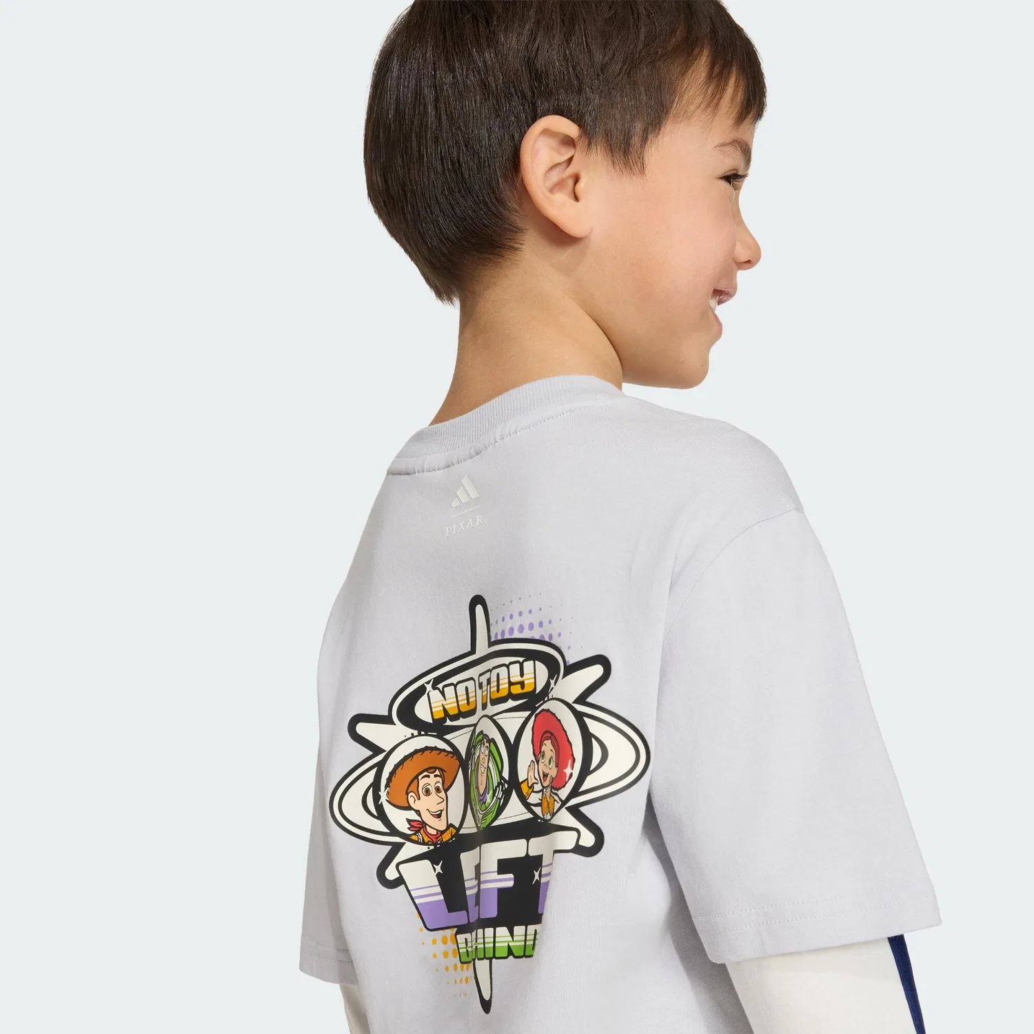 Детская футболка с принтом Toy Story Adidas, Grau / Cremefarben — фото 4