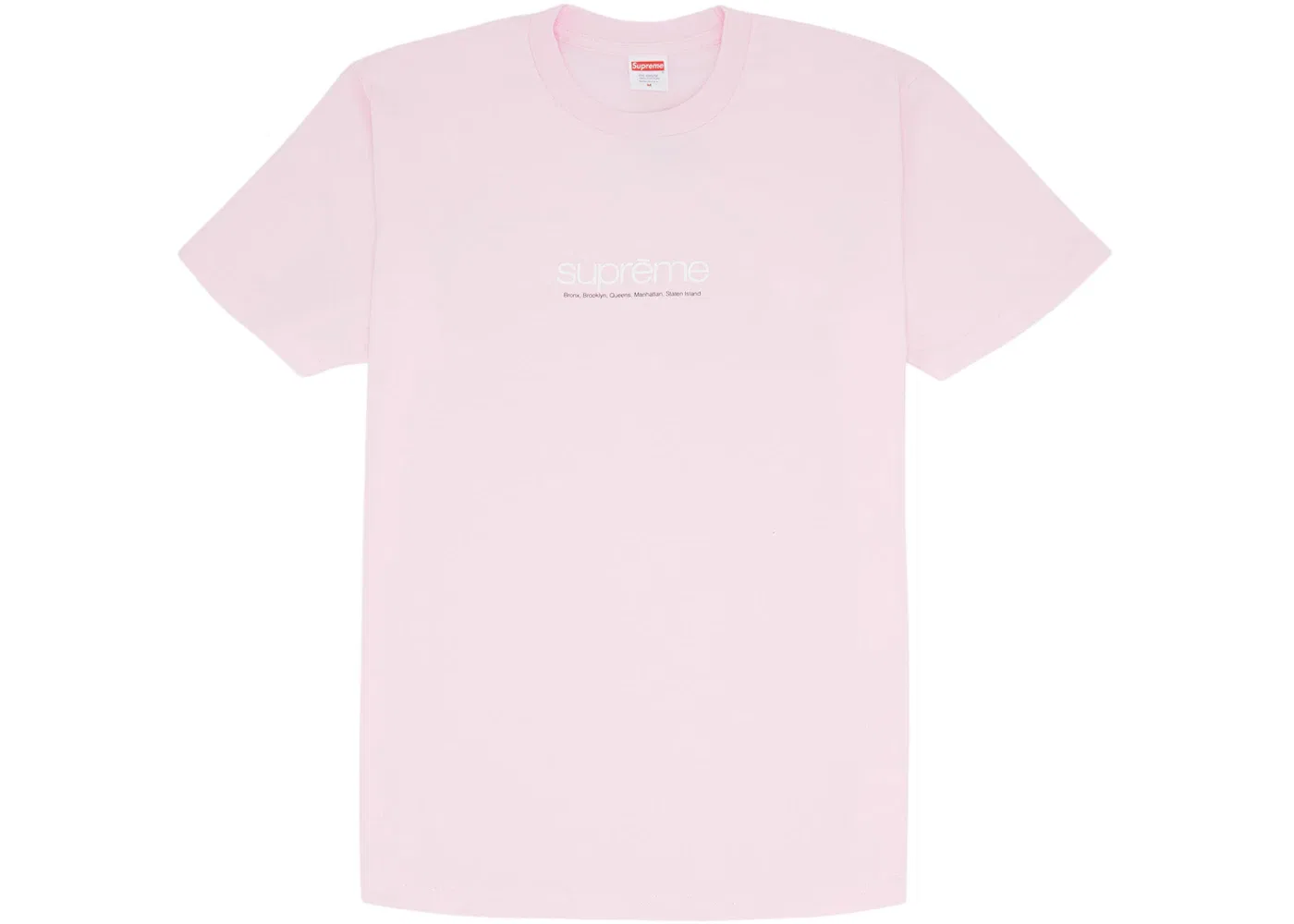 Мужская футболка с принтом Supreme Five Boroughs Tee, Light Pink