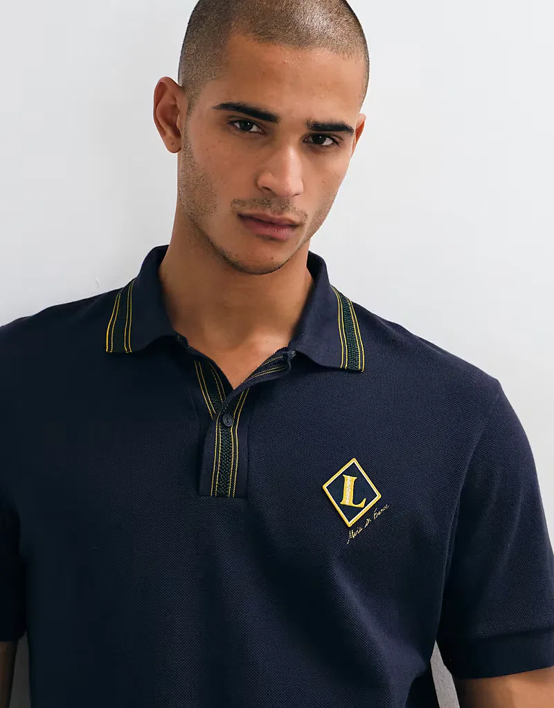 Поло-рубашка Lacoste с логотипом, темно-синяя