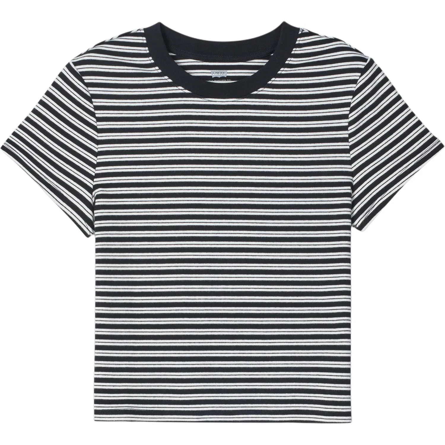 Женская футболка с круглым вырезом Levis, Black White Stripes