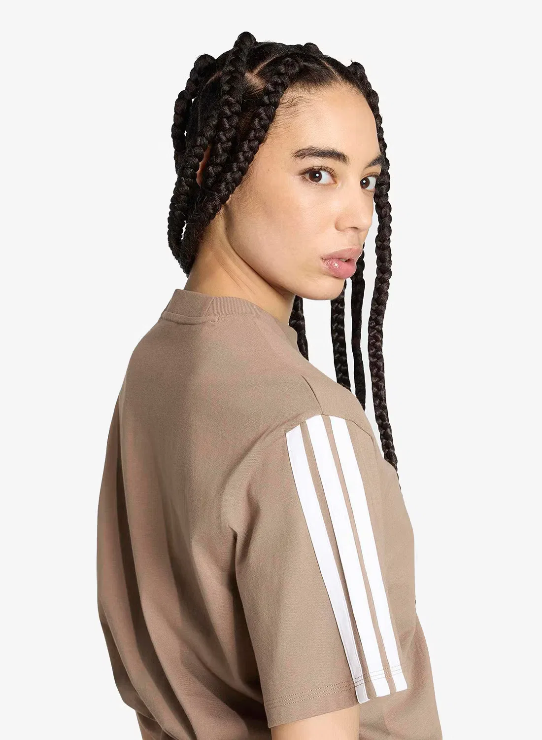 Футболка свободного кроя 3-Stripes boyfriend Adidas, белый — фото 4