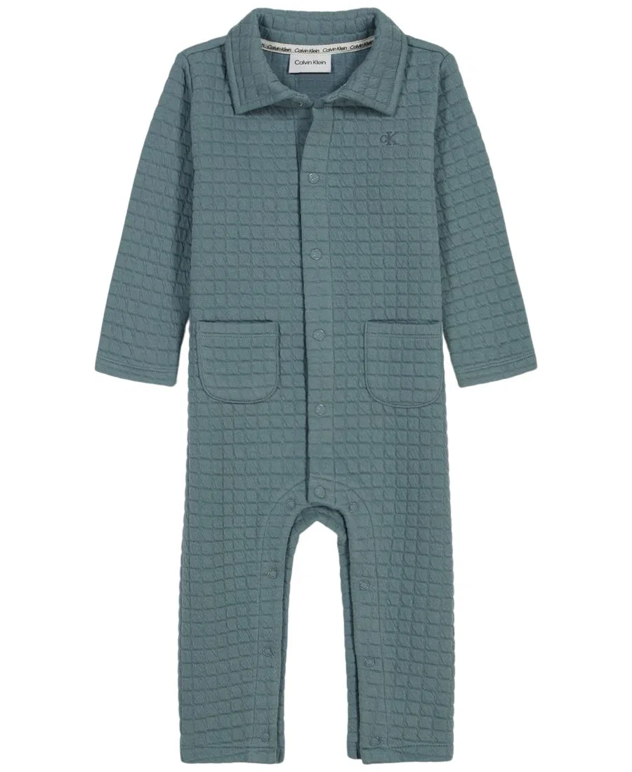 Комбинезон с длинным рукавом и отложным воротником Calvin Klein, Teal Green
