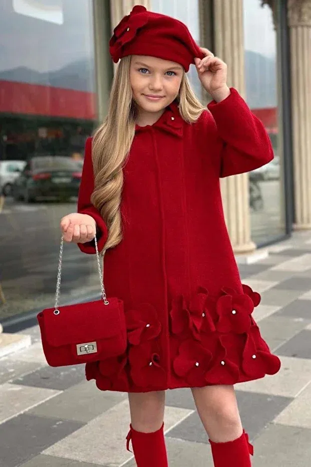 Детское пальто для девочек длинное с принтом Basics Riccotarz, Multicolor
