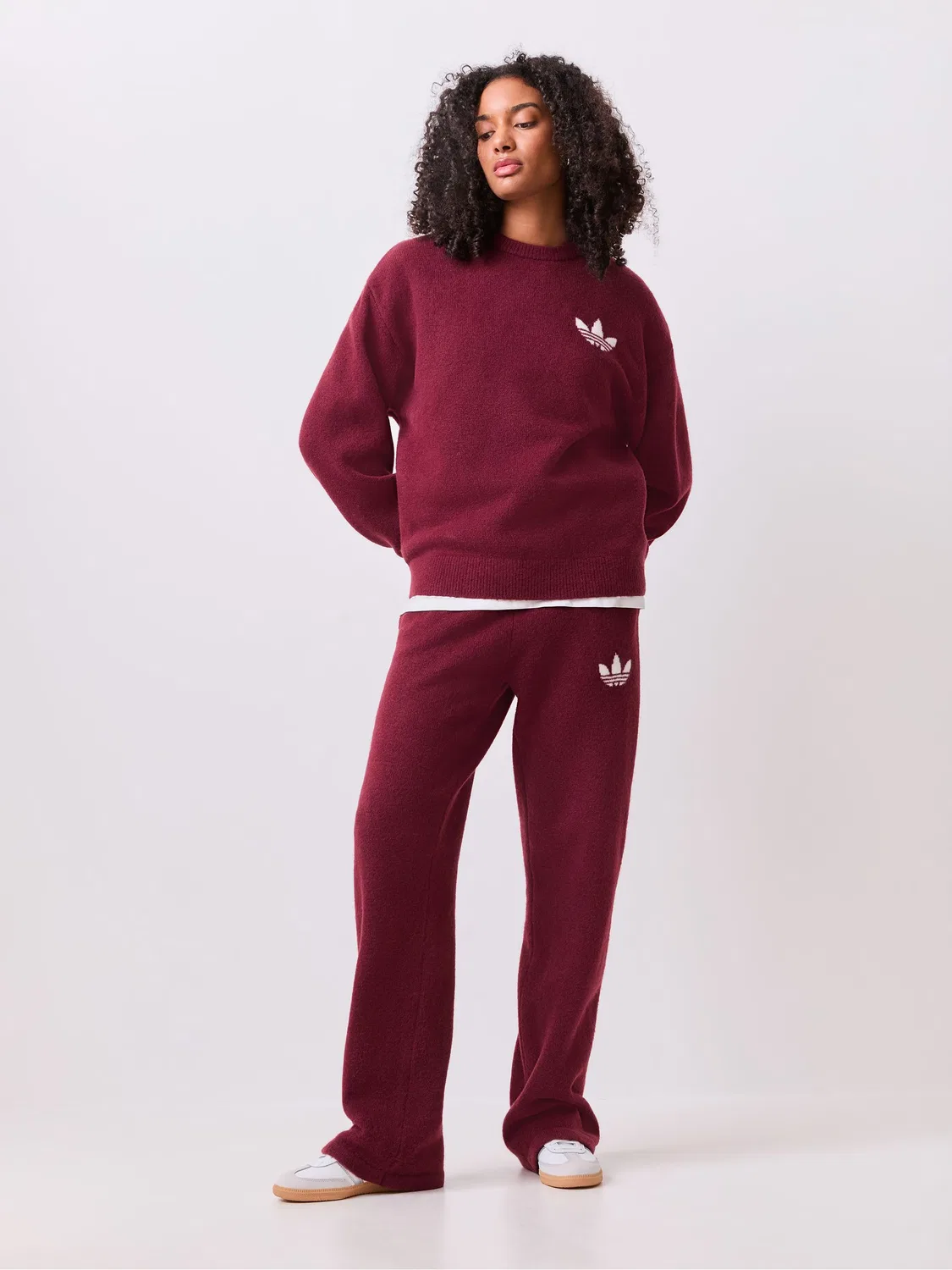 Свитер вязаный, свободная посадка, adidas Originals, красный — фото 2