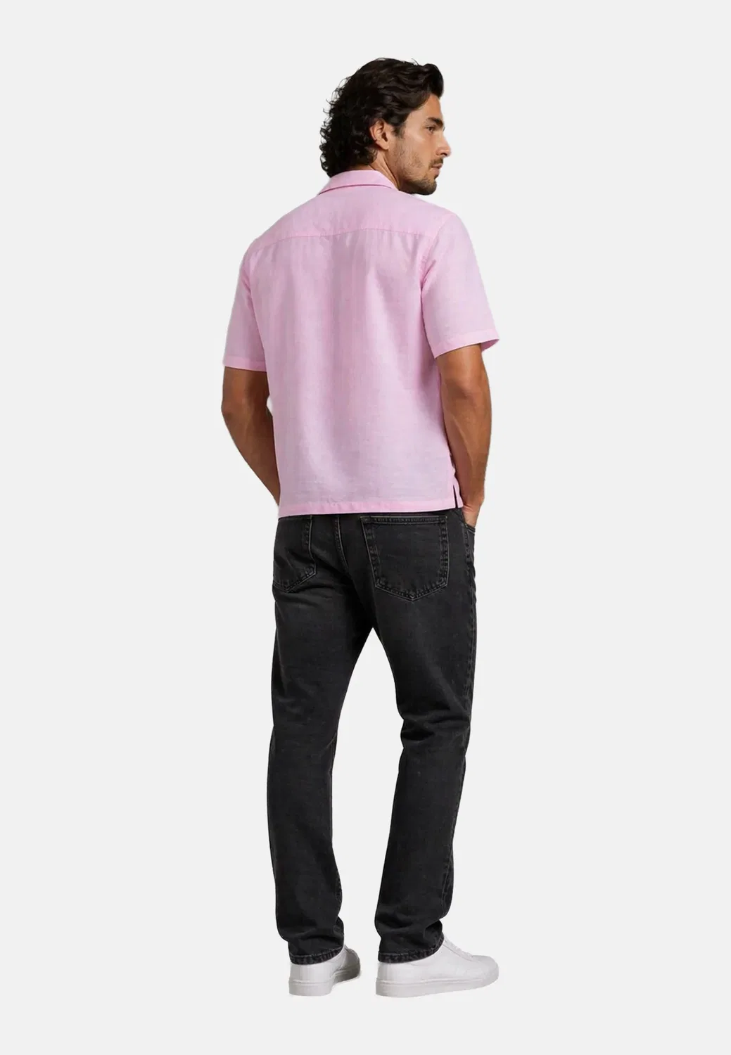 Мужская рубашка с кубинским воротником U.S. Polo Assn., Pink — фото 4
