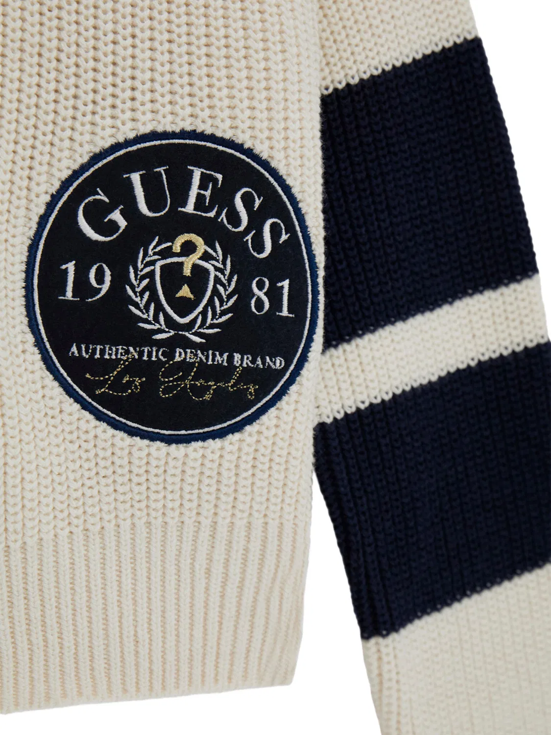 Пуловер стандартного кроя для девочки Guess, кремовый — фото 4