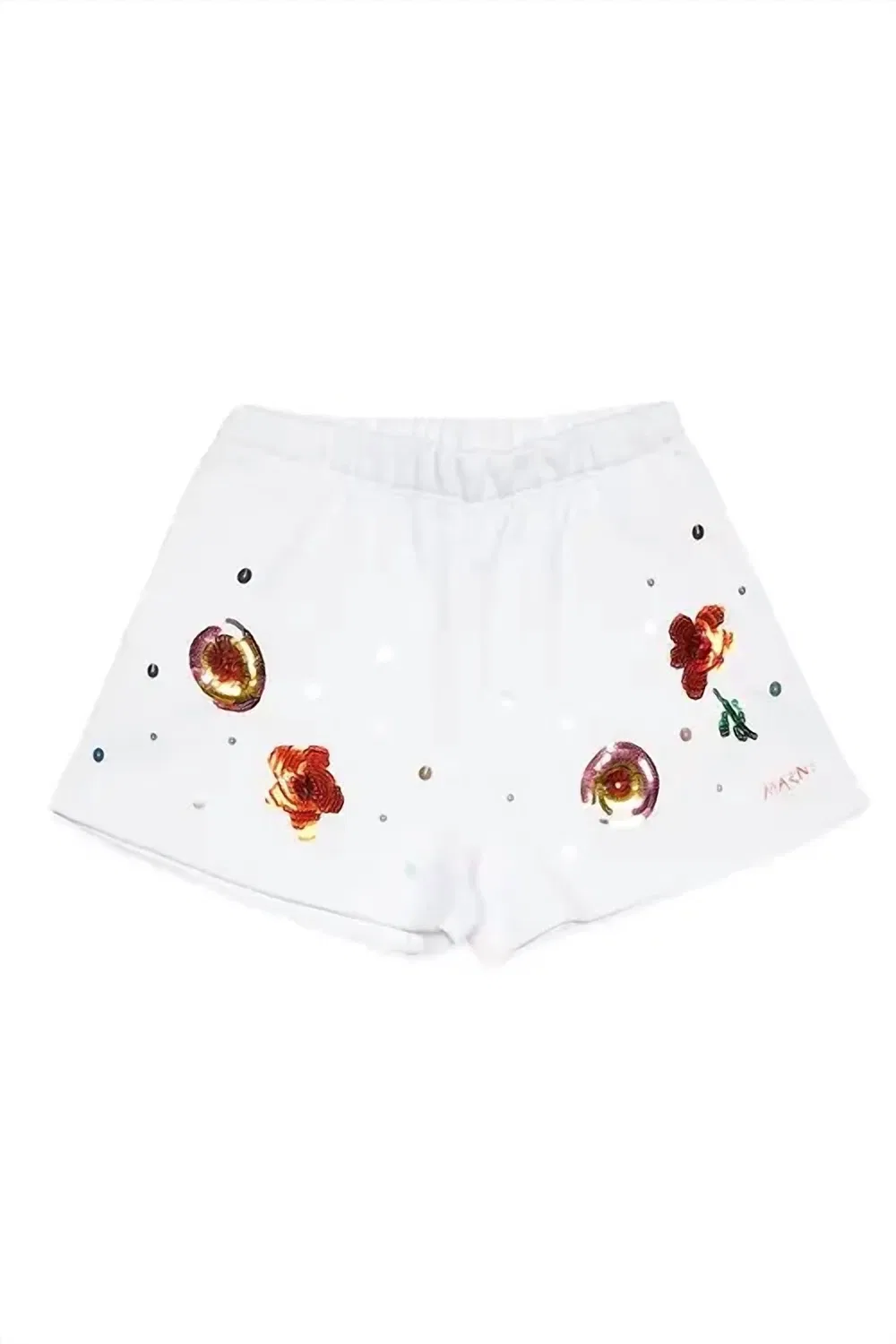 Детские шорты для девочек с вышивкой цветов Marni, White