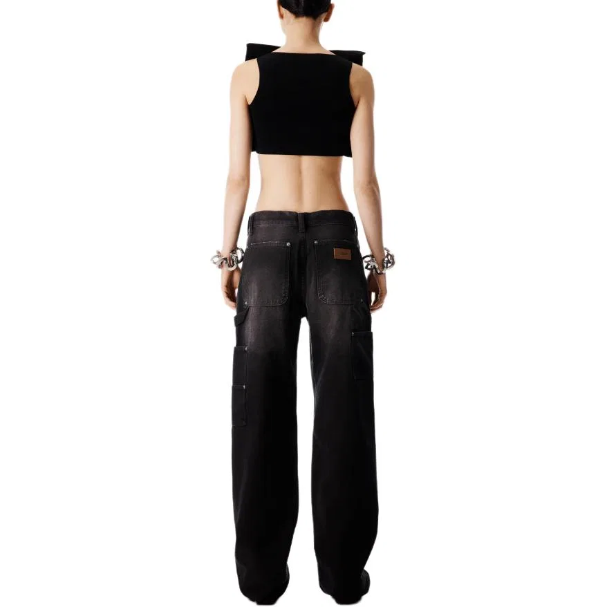 Женские джинсы с завышенной талией Alexander Wang, Vintage Black — фото 4