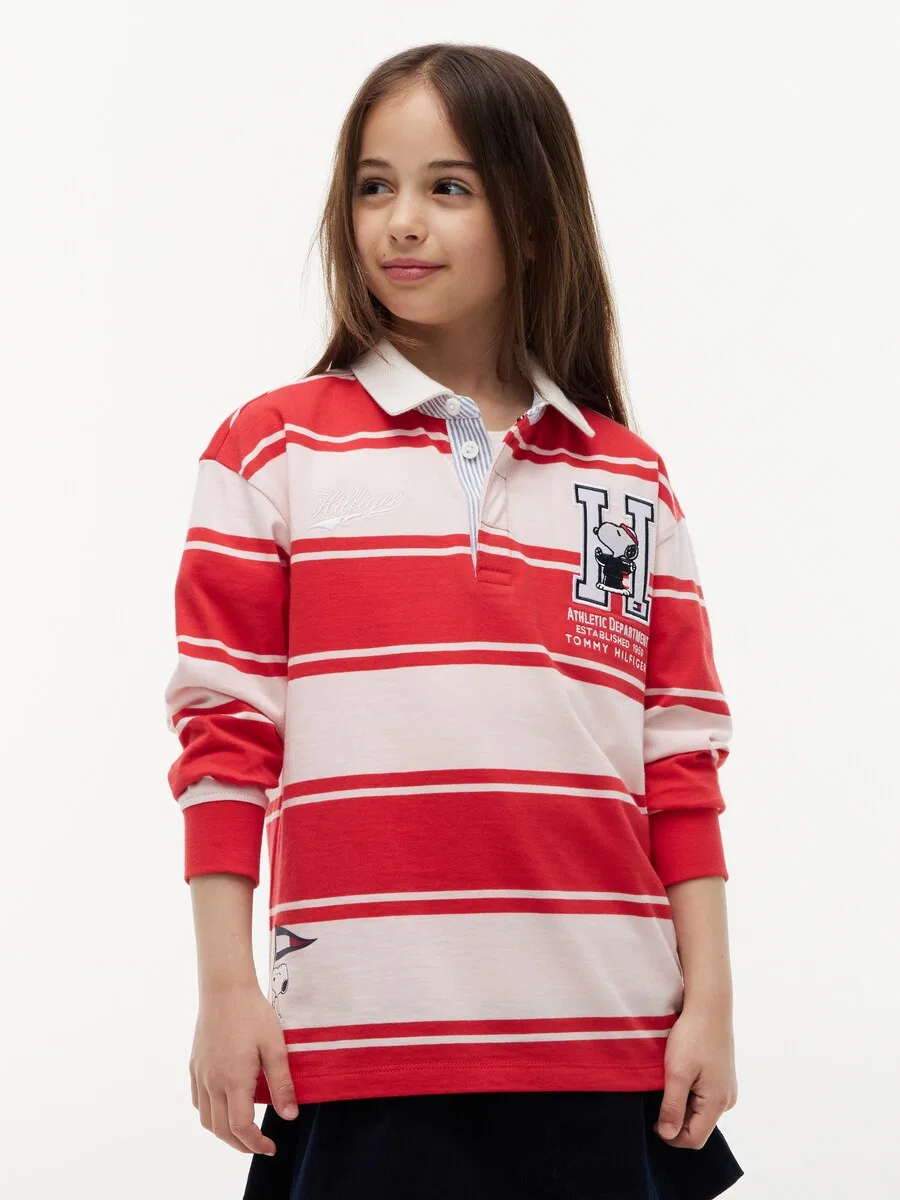 Футболка TOMMY HILFIGER 'PEANUTS' красного и пастельно-красного цвета — фото 4