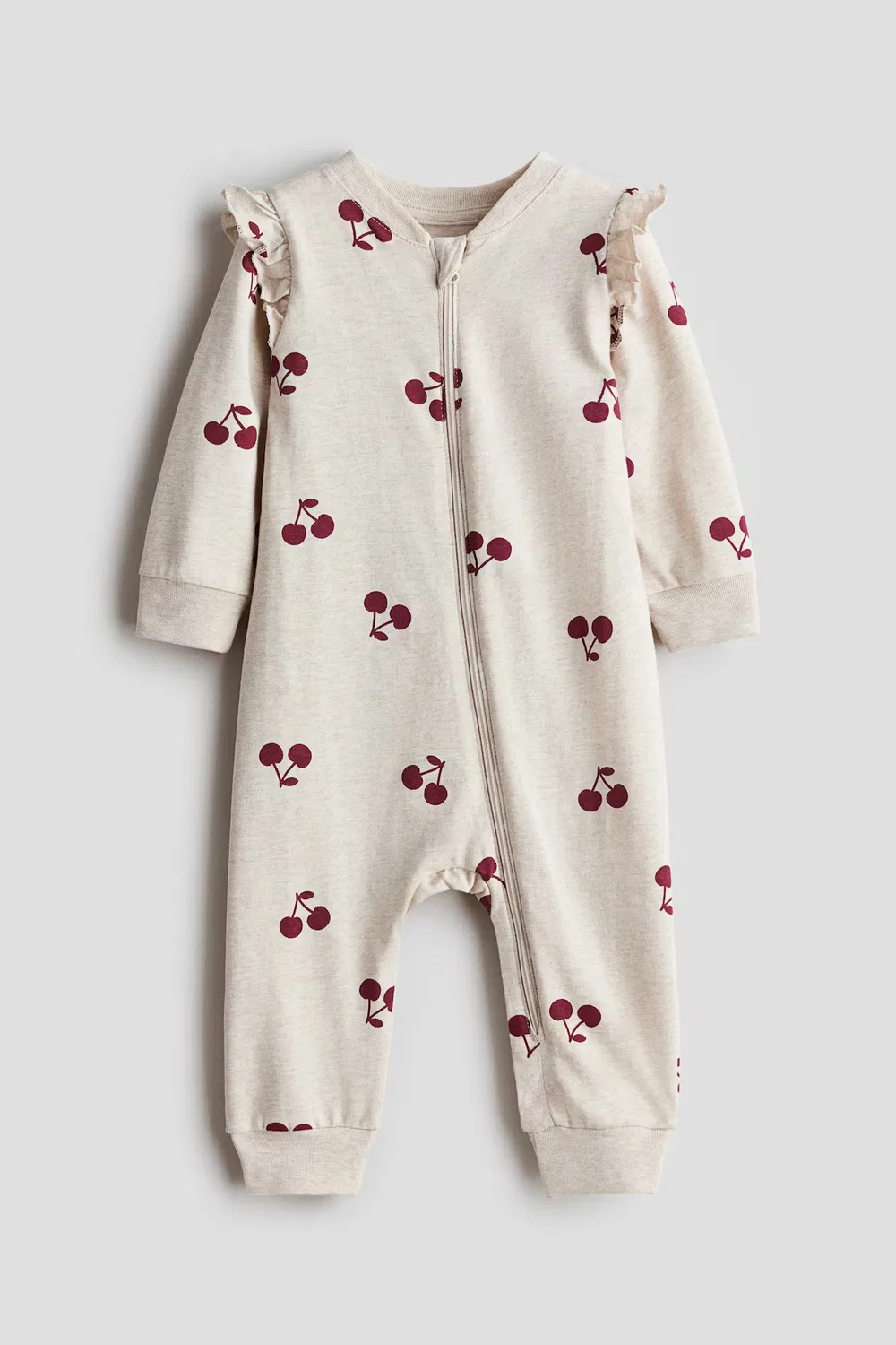 Пижама с принтом H&M, Hellbeige/Kirschen