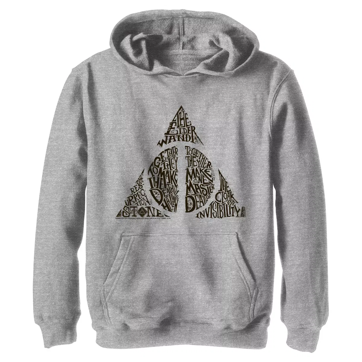Детский худи с принтом Deathly Hallows Secret Pull Over Hoodie Harry Potter, Athletic Heather