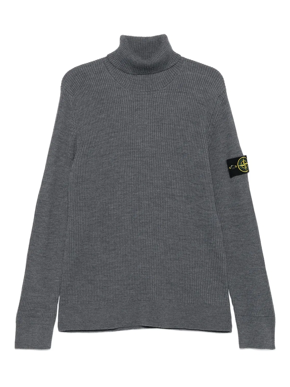 Рибаный свитер с горловиной Stone Island, серый