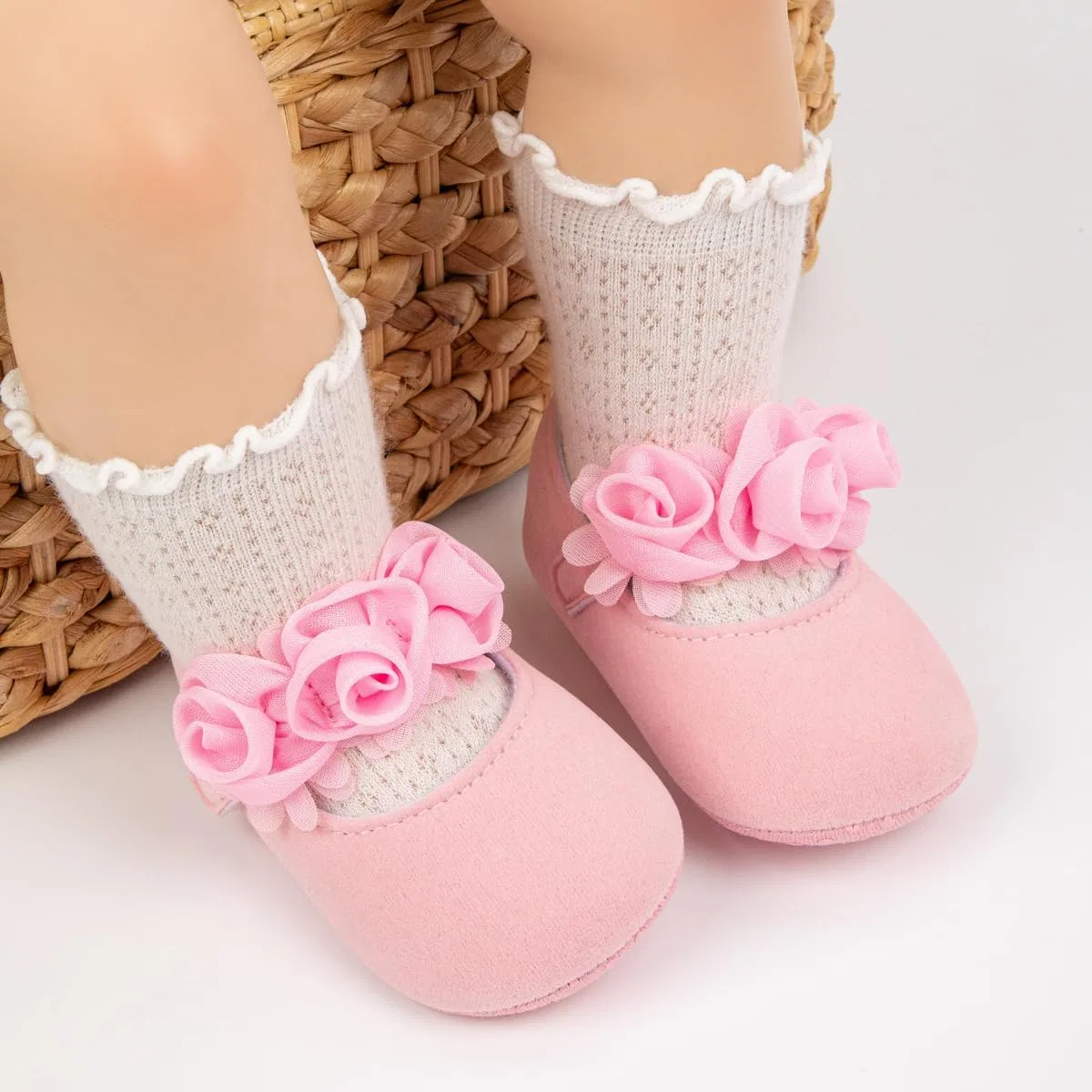 Детские туфли Мэри Джейн для девочек HsdsBebe, Cotton Pink — фото 2