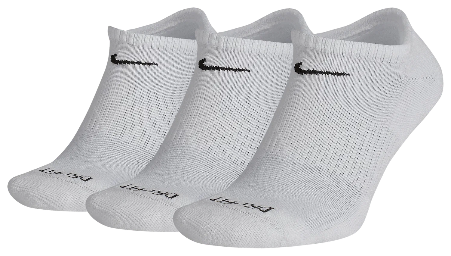 Мужские носки низкие с влагоотводящей технологией Dri-FIT набор из 3 пар Everyday Plus Cushion No Show Nike, белый/черный — фото 4