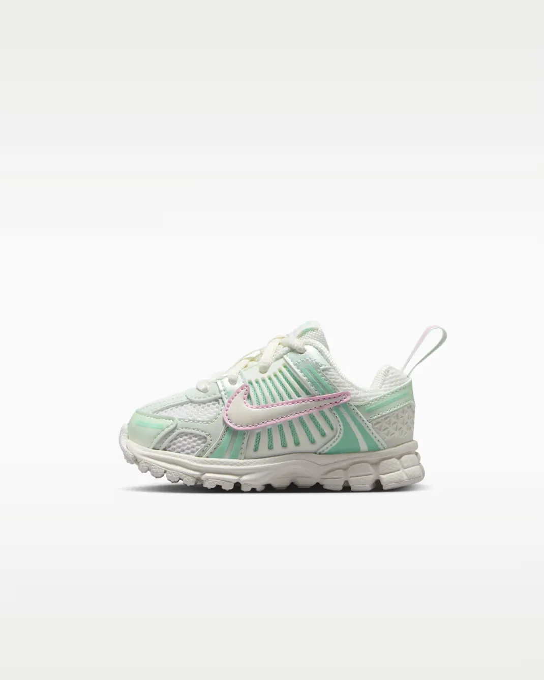Детская обувь (классические шнурки) Nike Vomero 5, Sail/Pink Foam/Arctic Green/Sail