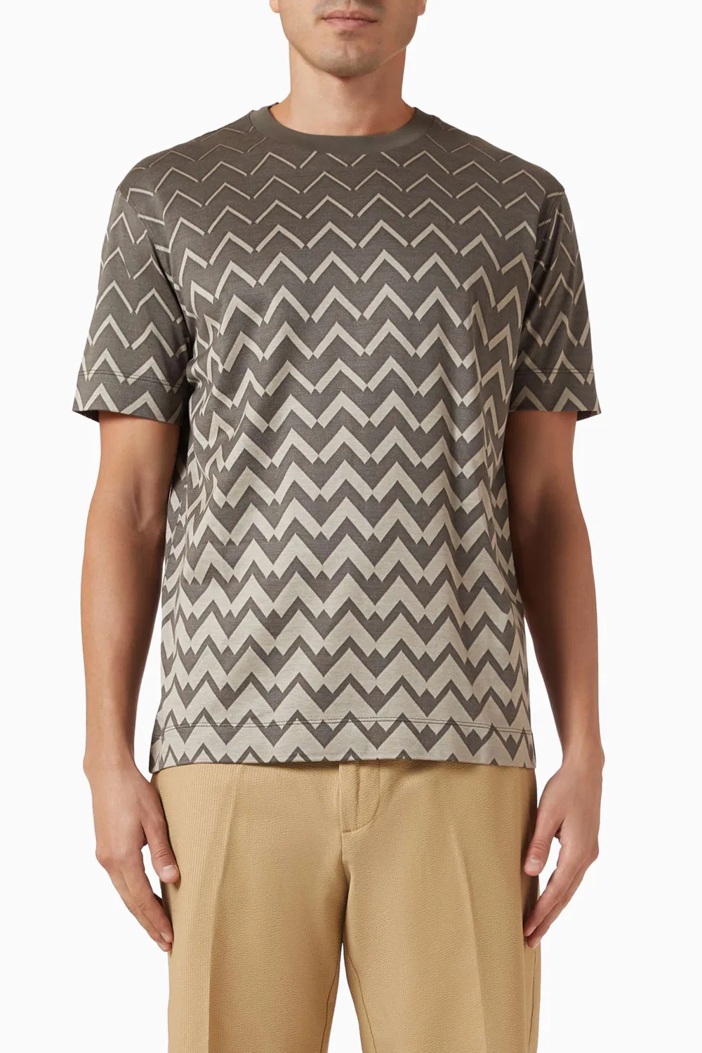Футболка с коротким рукавом Macro V Pattern Emporio Armani, серый