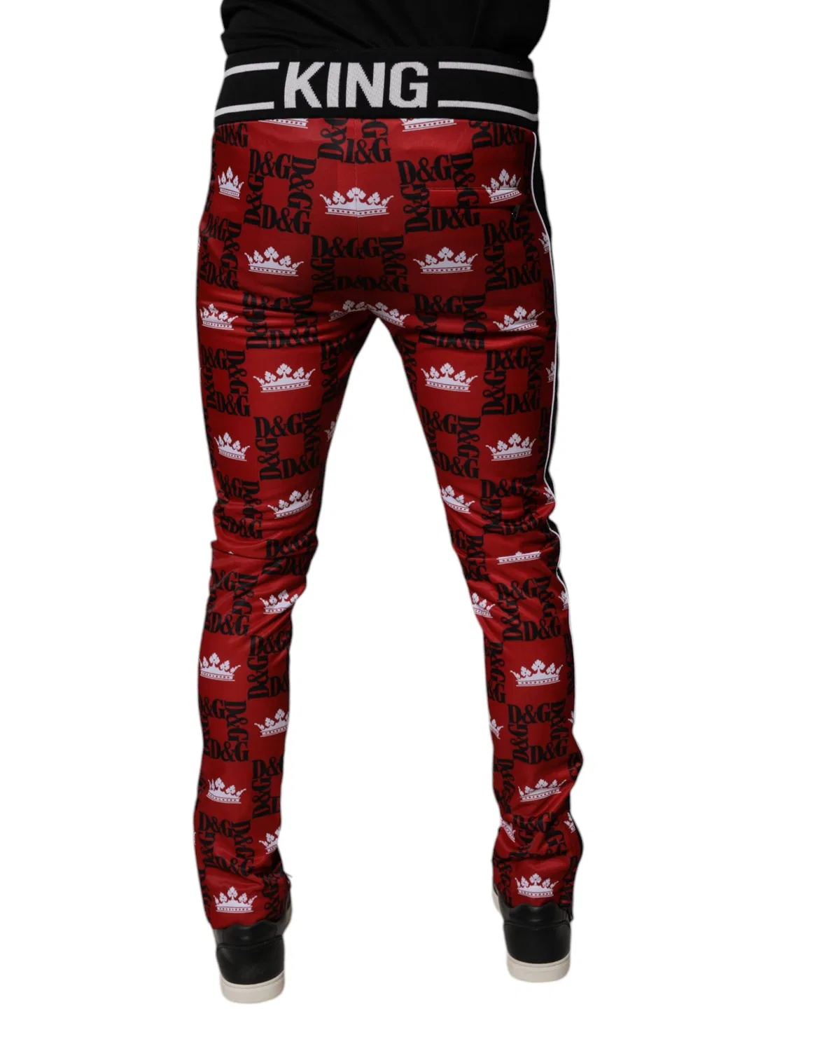 Мужские спортивные брюки с принтом Red Crown Logo Monogram Dolce & Gabbana, Multicolor — фото 4