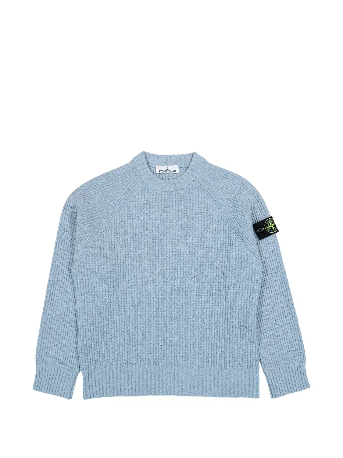Stone Island Пуловер из букле в рубчик, синий