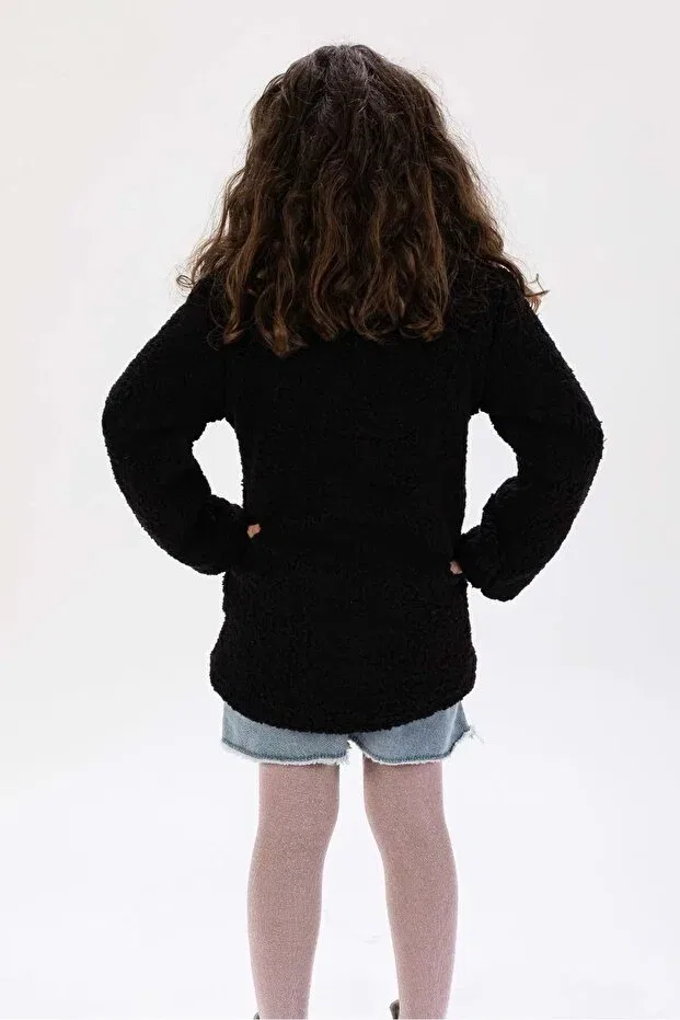 Детское зимнее пальто для девочек с длинным рукавом Mnk Baby&Kids, Black — фото 3