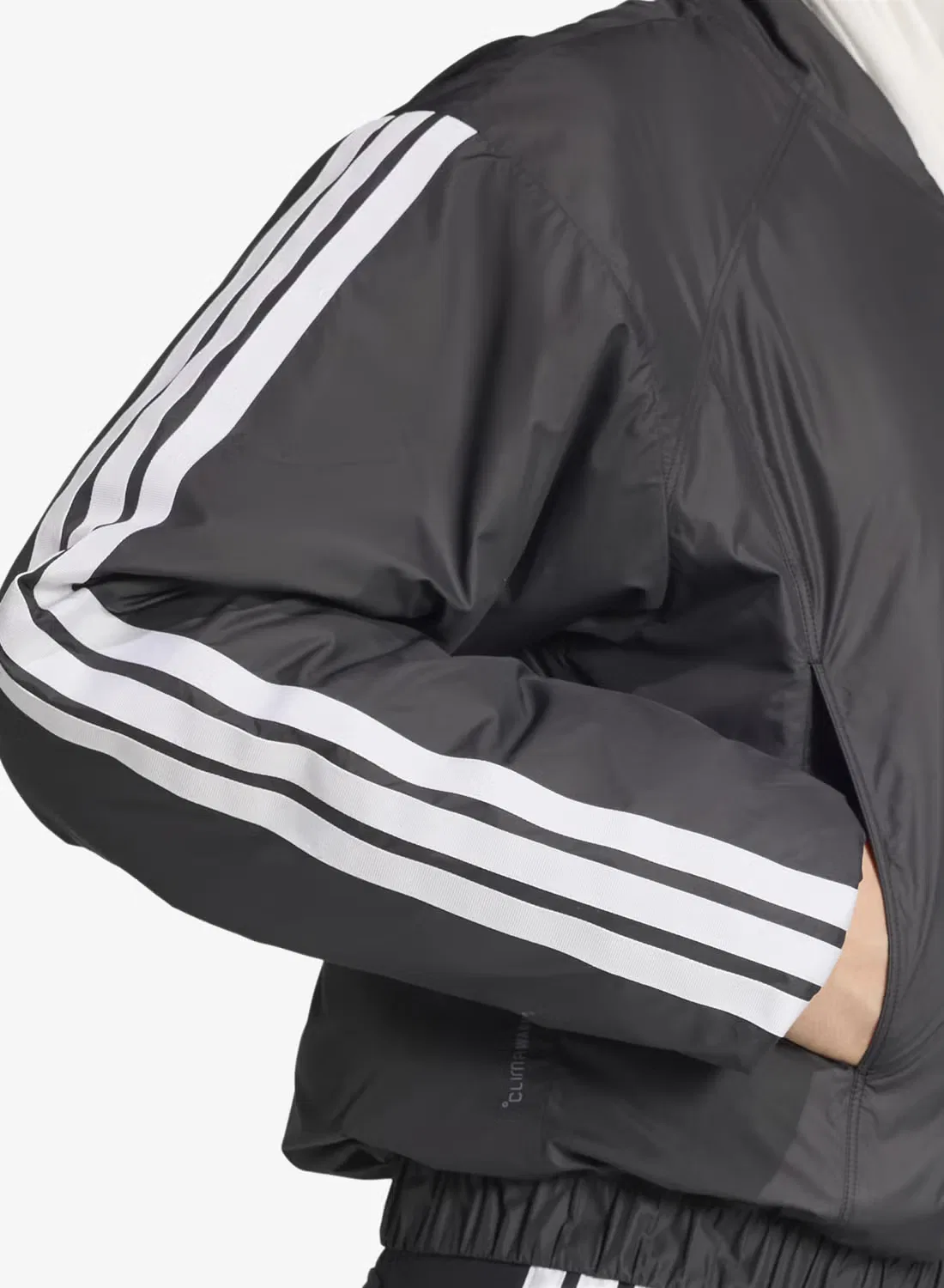 Куртка-бомбер утепленная с технологией Climawarm 3-Stripes essential insulated Adidas, черный — фото 4