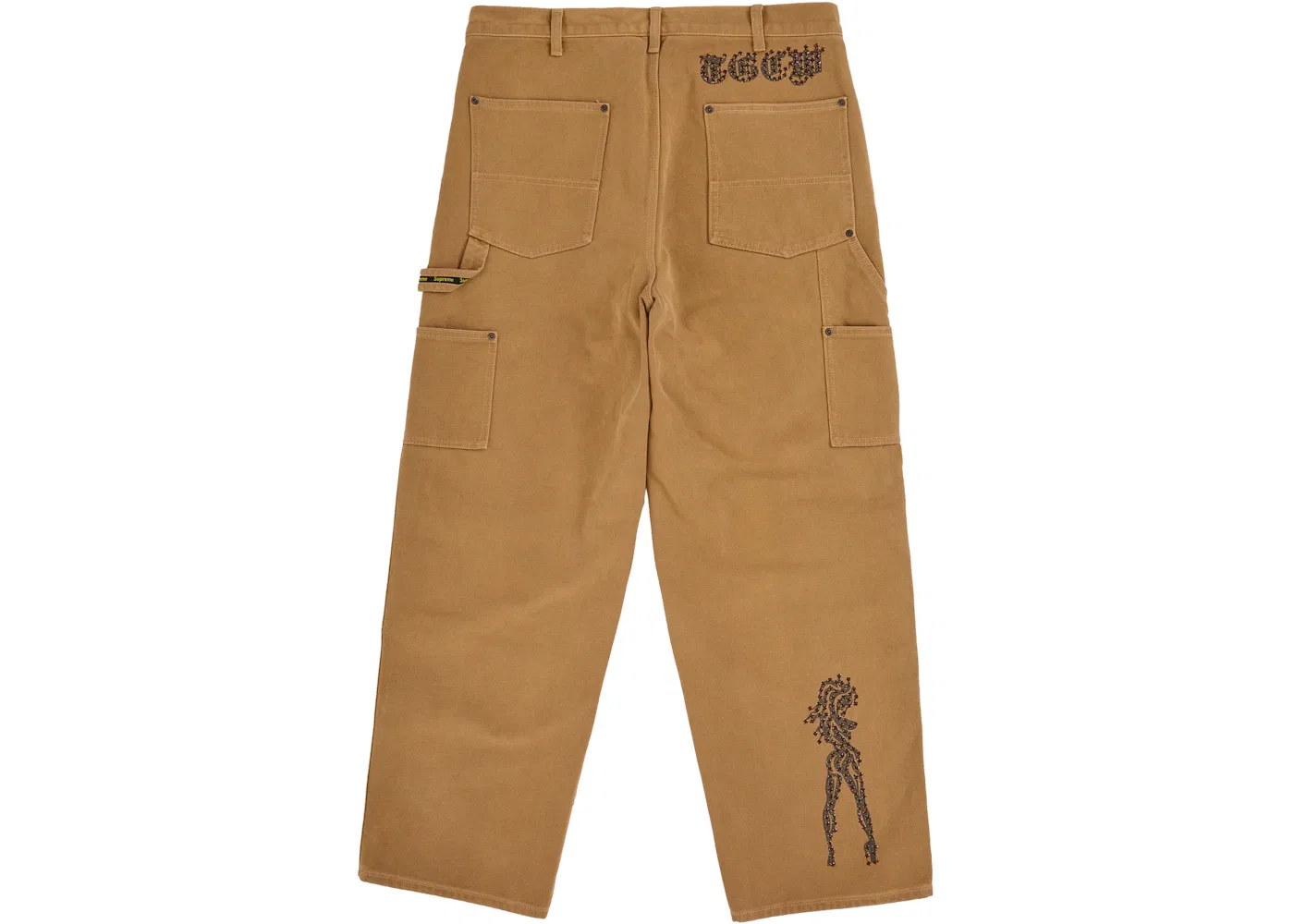 Мужские брюки с двойной коленной вставкой Supreme The Great China Wall Double Knee Painter Pant, Brown — фото 2