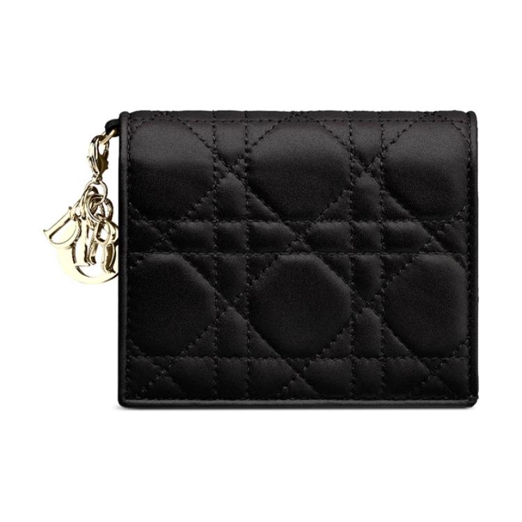 

Кошелек Lady Dior из овчины, мини, черный, женский