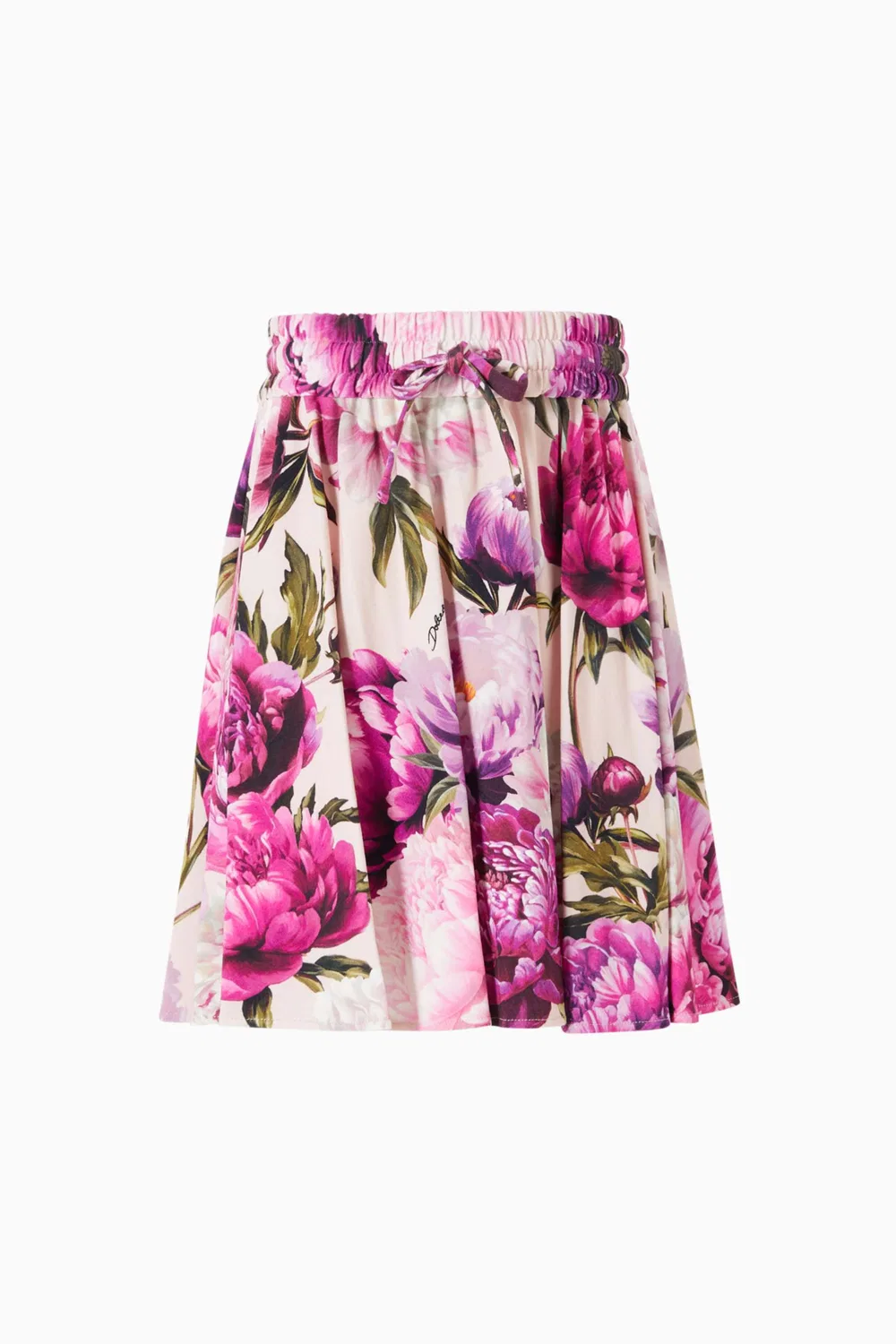 Юбка с принтом пионов хлопковая Dolce & Gabbana