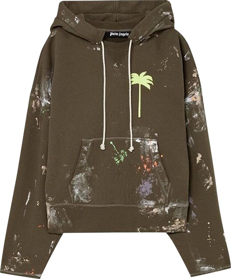 Худи Palm Angels Palm x Palm Painted Raw Cut Hoodie 'Yellow', желтый — фото 2